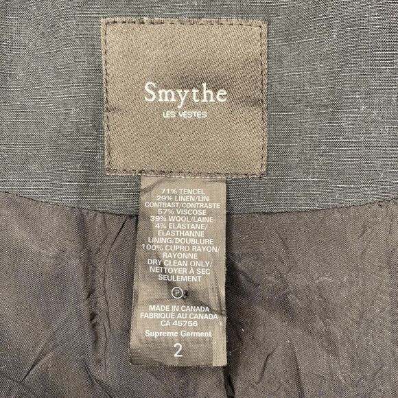 Smythe Military Style Jacket Black Fade Gold Embellished Button Up Blazer Size 2 - Picture 11 of 11